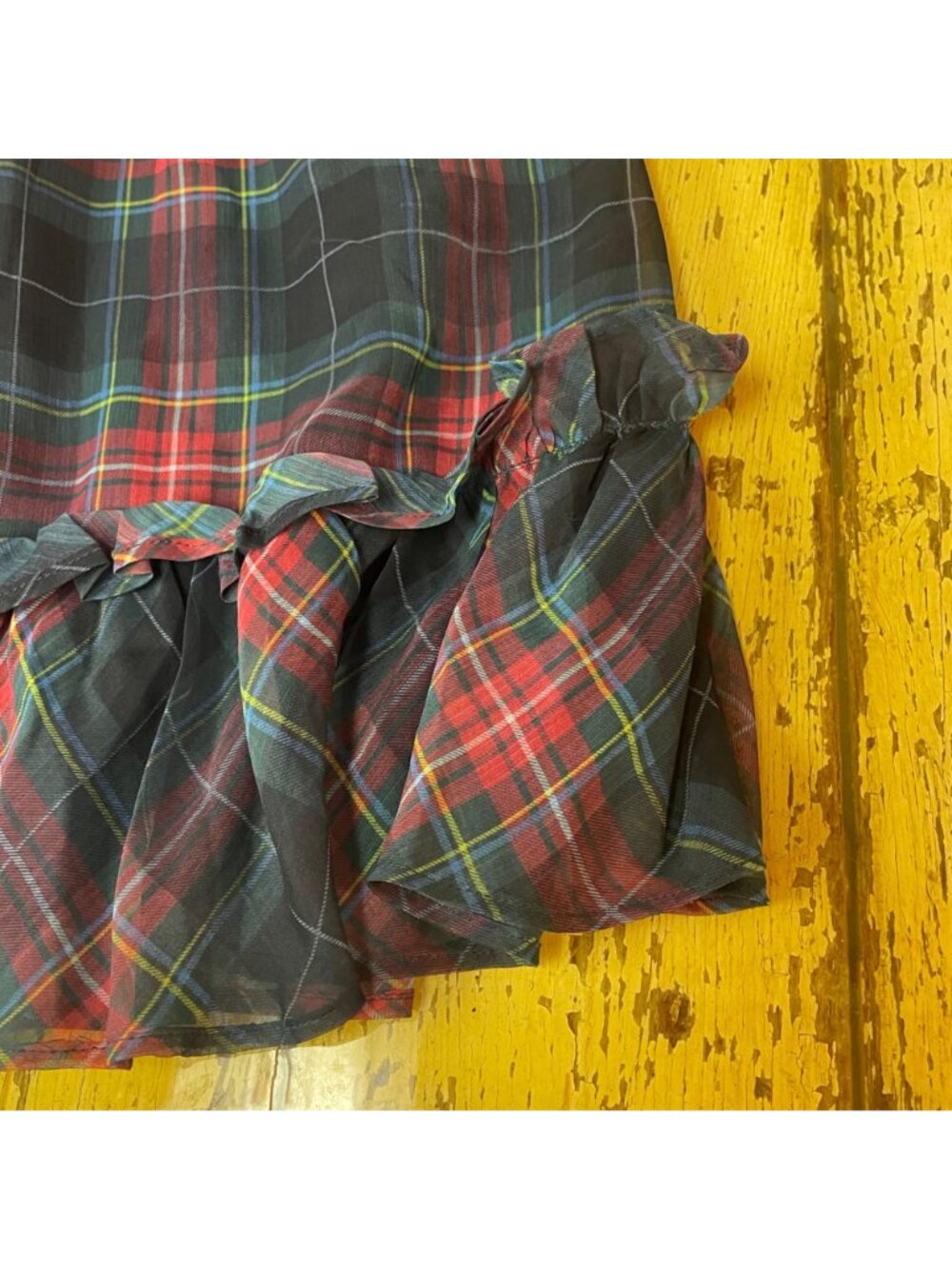 Vineyard Vines Tartan Plaid Ruffle Mini Skirt Sz MED Academia Preppy Holiday - Picture 4 of 6